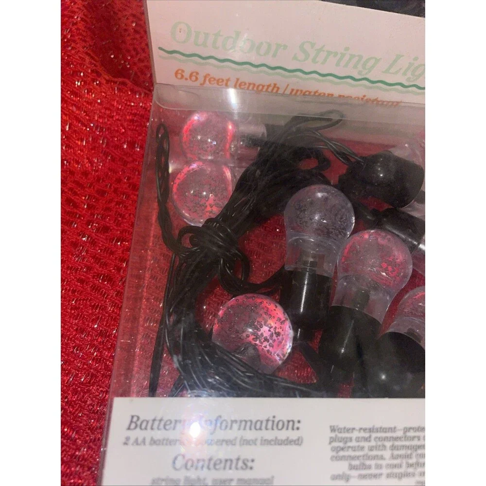 New Outdoor String Lights 6.6 Feet Length, Water Resistant, Battery Operated (2)